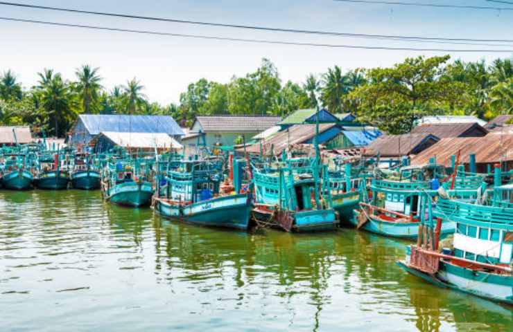 Il fiume nella provincia di Kampot